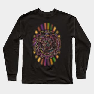 Aztec Sun Psychedelic Mask Long Sleeve T-Shirt